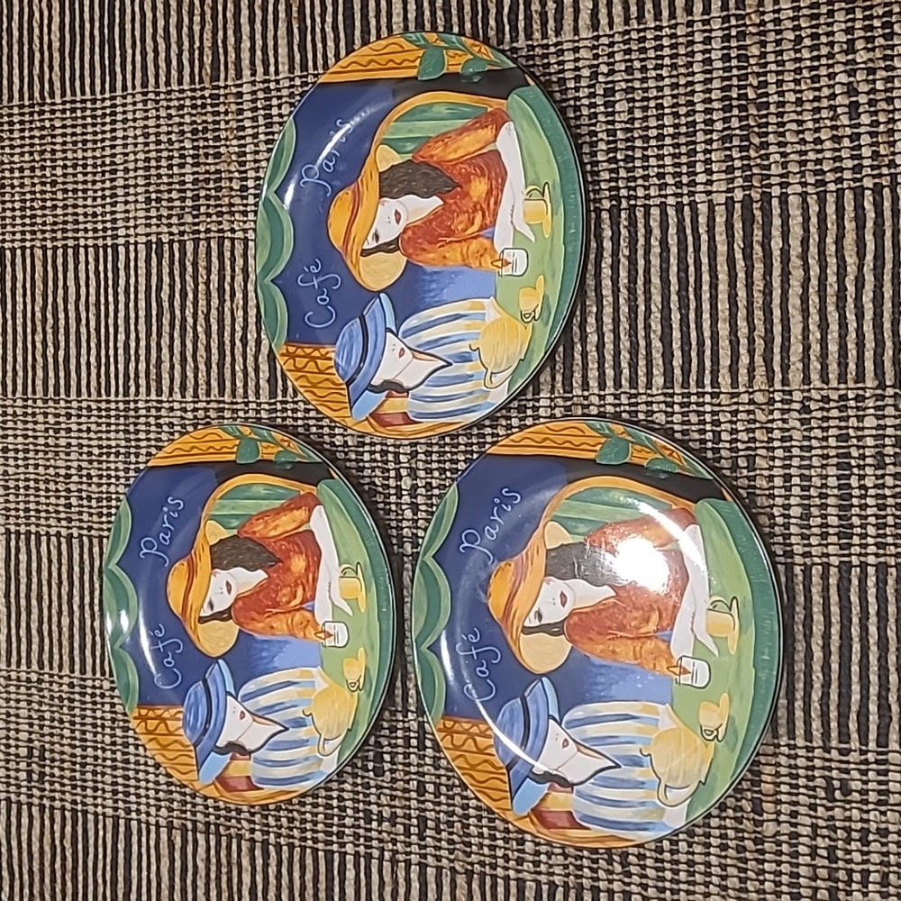 VINTAGE SANGO 1994 CAFE PARIS PLATES SET OF 3